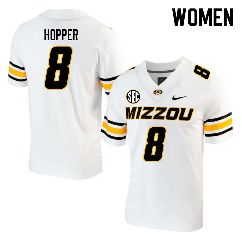 Women #8 Ty'Ron Hopper Missouri Tigers College 2023 Football Stitched Jerseys Sale-White - Click Image to Close